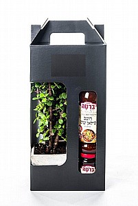 מארז צמח בכלי , רוטב ודבש בצנצנות מארז צמח בכלי , רוטב ודבש בצנצנות