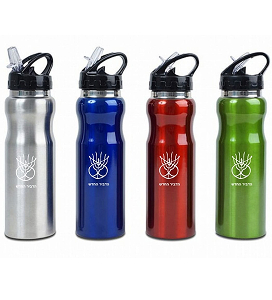 בקבוק שתיה מנירוסטה עם מיתוג של העסק